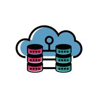 flat icon color line Data Centre EPS file vector