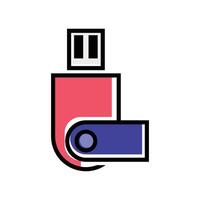 flat icon color line Usb EPS file vector