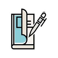 flat icon color line Pen and Book EPS file vector