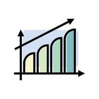 flat icon color line Bar Graph EPS file vector