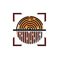 flat icon color line FInger Print EPS file vector