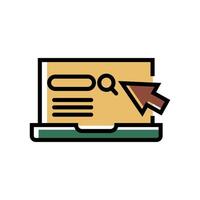 flat icon color line Laptop EPS file vector