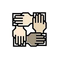 flat icon color line Teamwork EPS file vector
