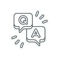 flat icon line Q and A Sessions EPS file vector