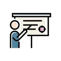 flat icon color line Briefing Board EPS file vector