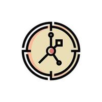 flat icon color line Clock EPS file vector