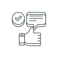 Flat Icon Line Positive Feedback EPS File vector