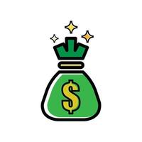flat icon color line Money Bag EPS file vector