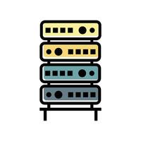 flat icon color line Rack Server EPS file vector