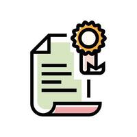 flat icon color line Certificate EPS file vector