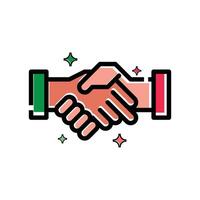 flat icon color line Handshake EPS file vector