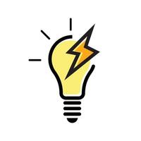flat icon color line Light Bulb EPS file vector