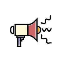 flat icon color line Megaphone EPS file vector