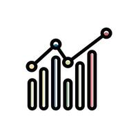 flat icon color line Growth Graph EPS file vector