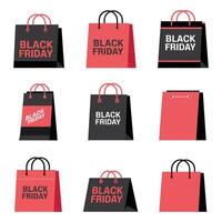 Black friday shopping bags set of illustration vector