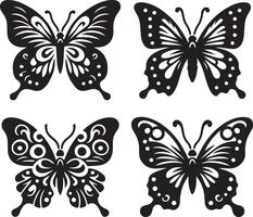 Timeless Flutter Butterfly Silhouette Icon SetPack vector