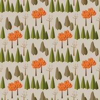 Seamless pattern of various autumn trees vector