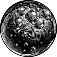 A black and white drawing of bubbles in a circle vector
