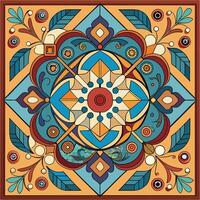 A colorful, ornamental design with a circular pattern vector