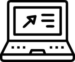 A laptop computer with a mouse pointing to a screen vector
