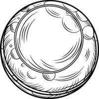 A black and white drawing of a round object vector