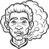 A man smoking a cigarette vector