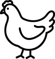 A black and white chicken outline on a white background vector