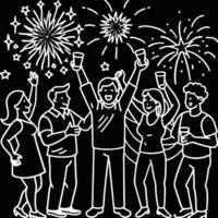 A group of people celebrating a new year's eve vector