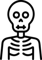 A skeleton is shown in a line drawing vector