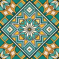 A square pattern with geometric shapes and colors vector