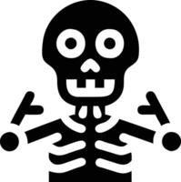 A black and white skeleton with two hands vector