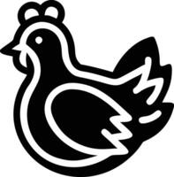 A black and white chicken icon on a white background vector