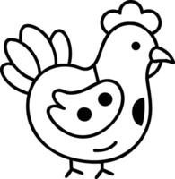 A black and white chicken with dots on its head vector