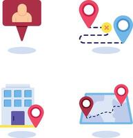 Flat Map pin and location icon Pack vector