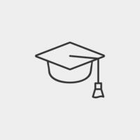 mortarboard liner icon. Square academic cap icon for web and mobile app. vector