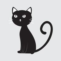 Black Cat icon with Whimsical Expression vector