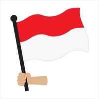 Indonesian Flag Icon with Waving Effect vector