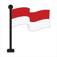 Waving Indonesian Flag in Minimalist Style vector