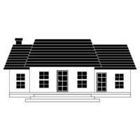 Basic House design with Multiple Windows, home icon vector