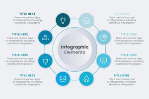 Infographic elements design template, A circle infographic with 8 steps can be used for workflow layout, presentation, diagram, banner, web design, vector