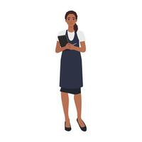Waitress with a Pen and Notepad Taking Order. vector