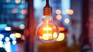 A light bulb hanging from a string in front of a window video