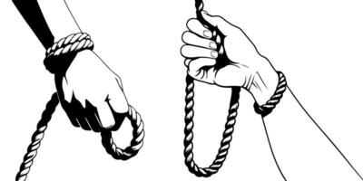 Sketch of a Hand Gripping a Rope vector