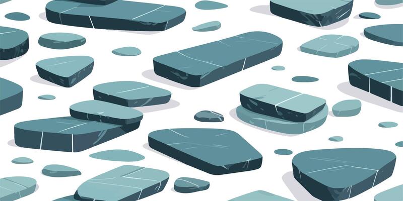 Stepping Stones Illustration in Tranquil Nature Setting
