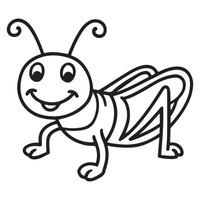 Funny Grasshopper Coloring Activity for Children vector