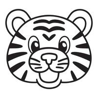 Tiger Face Arts Coloring Page for Kids vector