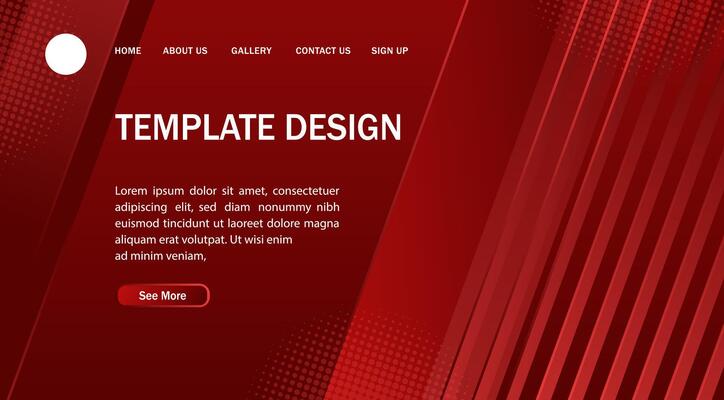 a red website template design with a red background