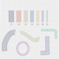 Decorative patterns. A set of editable brushes. Can be used to create frames, backgrounds, cards, etc. vector