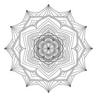 A coloring page with a mandala design vector