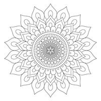 A coloring page with a flower design vector